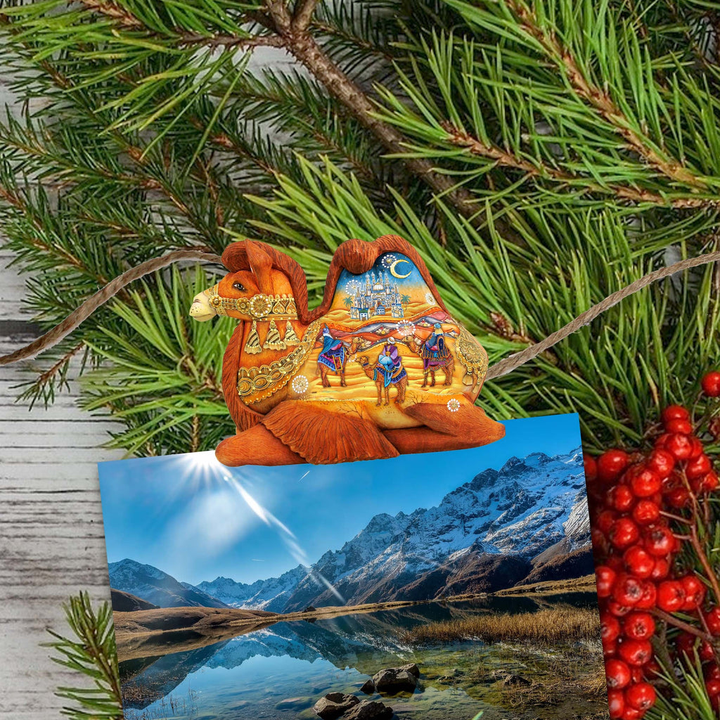 Nativity Clip-On Eco Wood Decorative Ornaments Set of 6 by G. Debrekht - Nativity Holiday Decor - 8090133C-S6