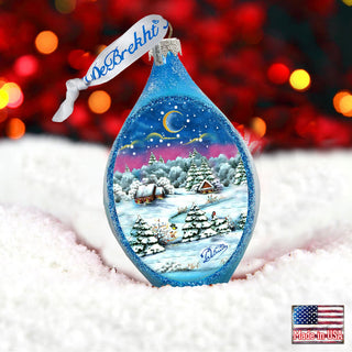 Christmas Night Glass Ornament by G. DeBrekht - 757-081