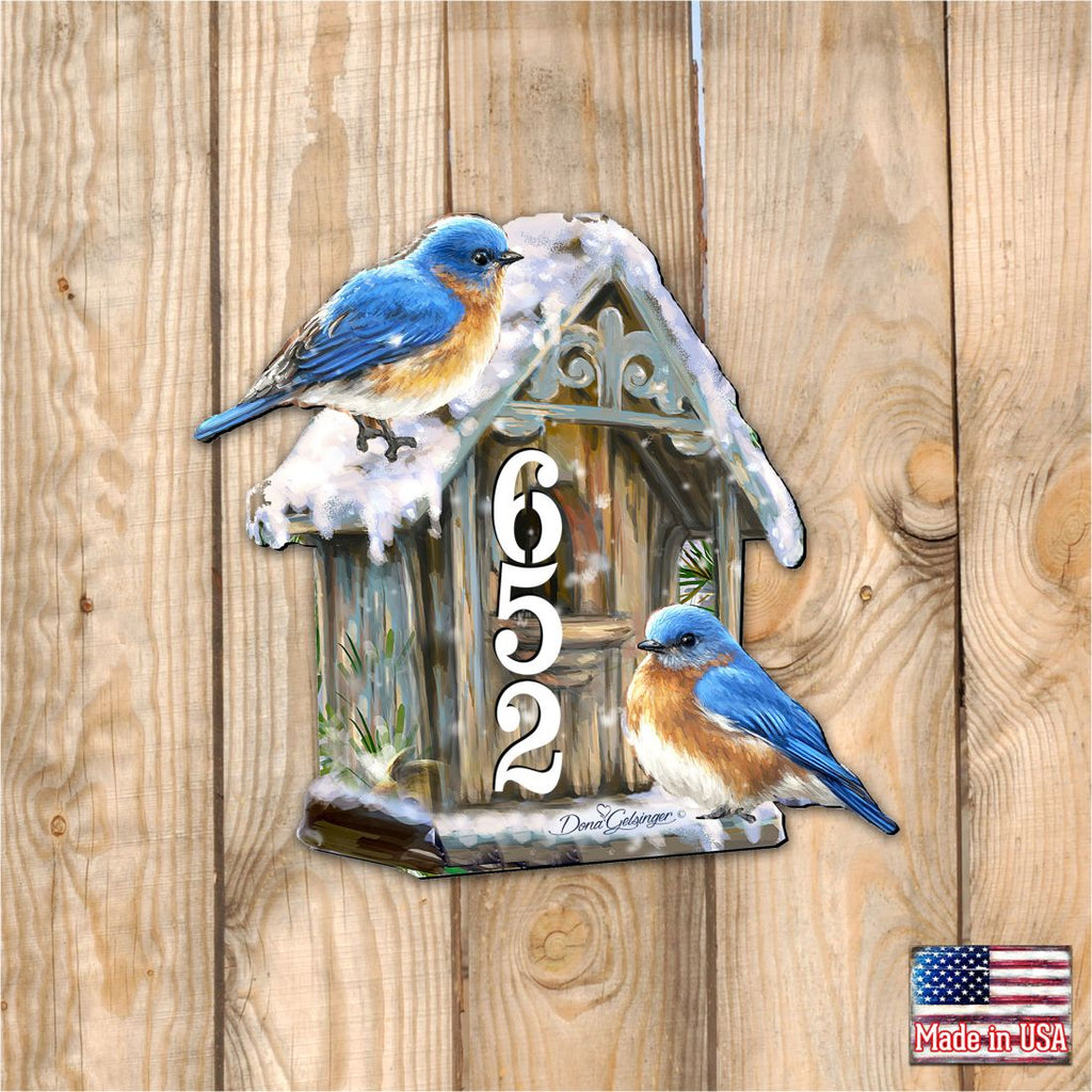 Birds Lover Wooden Personalized House Number Sign by D. Gelsinger - Easter Spring Decor - Handcrafted Wooden Address Sign - MA8461054-1-1533