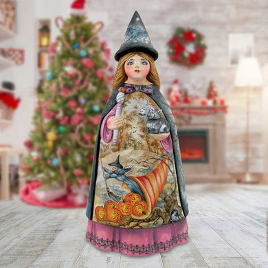 Haunt Witch Hand-Painted WOODCARVED Masterpiece by G. DeBrekht - Thanksgiving Halloween Decor - 241960 - SPECIAL ORDER *** PRE-ORDER - Handmade Just for You! ***