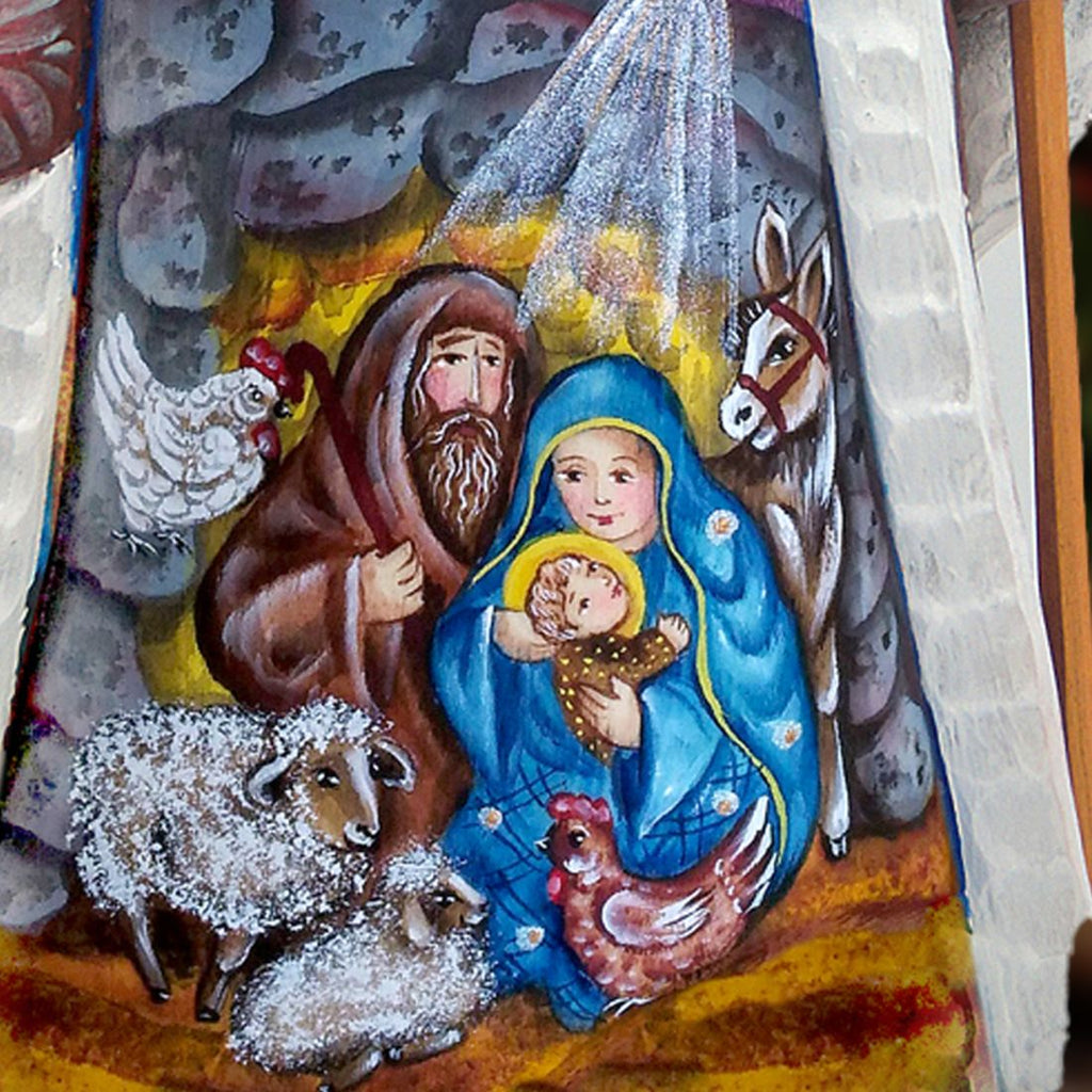 Nativity Santa Hand-Painted WOODCARVED Masterpiece by G. DeBrekht - Nativity Holiday Decor - 821461