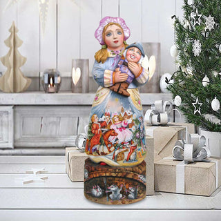 Clara with Nutcracker Hand-Painted WOODCARVED Masterpiece by G. DeBrekht - Christmas Decor - 241990 - SPECIAL ORDER *** PRE-ORDER - Handmade Just for You! ***