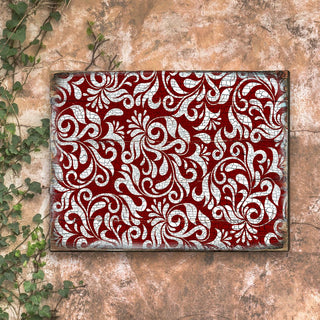 Red Floral Rustic Wooden Wall Art by G. DeBrekht - Floral Ornamental Decor - 95001B