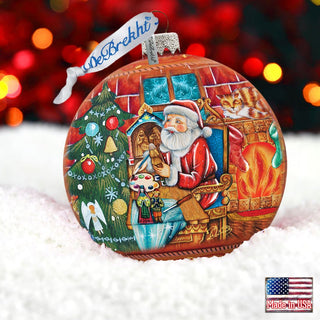 Nativity Workshop Ball Glass Ornament by G. DeBrekht - Christmas Santa Snowman Decor - 73614