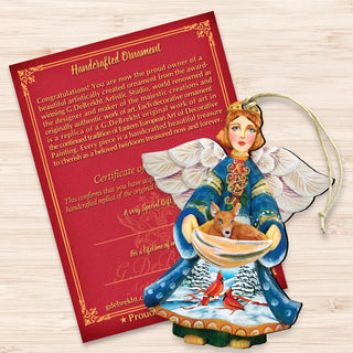 Cardinal Deer Angel Wooden Ornaments by G. DeBrekht - Nativity Holiday Decor - 8152510