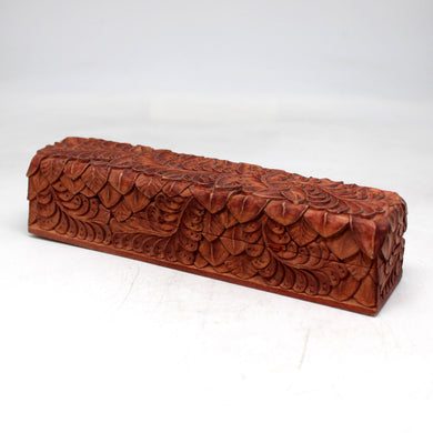 One-of-a-Kind Floral WOODCARVED Jewelry BOX 8x2x2 Handcarved Unique Home Decor Beautiful Gift Rare Find Collectible, Unique Hand Carved Gift