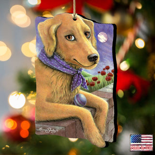 Flowers Fetch Fun Wooden Ornaments Pets by Laura Seeley - Pets Dog and Cats Decor - 8511011-LS