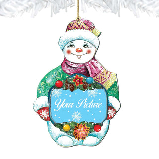 Snowman Christmas Picture Frame Ornaments - Ornament for Photo - Christmas Santa Snowman Decor - 8116010PF