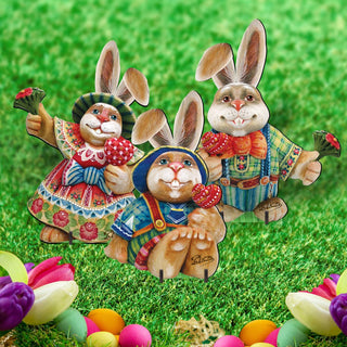 Easter Bunny Family Outdoor Decor by G. DeBrekht - Easter Spring Decor - 8154420F-S3