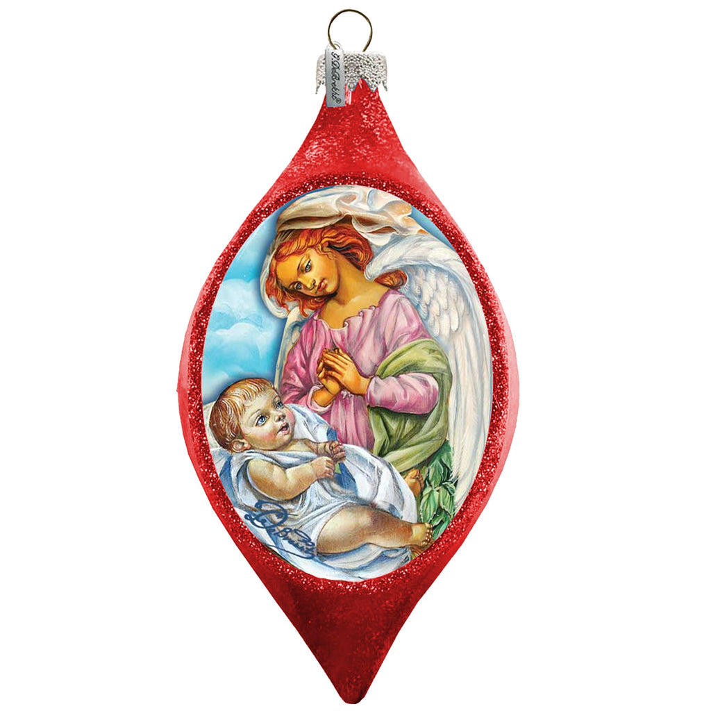 Angelic Touch Drop Glass Ornament by G. DeBrekht - Nativity Holiday Decor - 757-022R