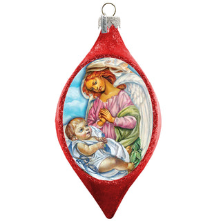 Angelic Touch Drop Glass Ornament by G. DeBrekht - Nativity Holiday Decor - 757-022R