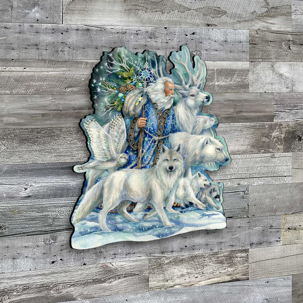 Cool Winds Father Winter Animals Wall Art by J. Bergsma - Wildlife Holiday Decor - 8591862W-JB