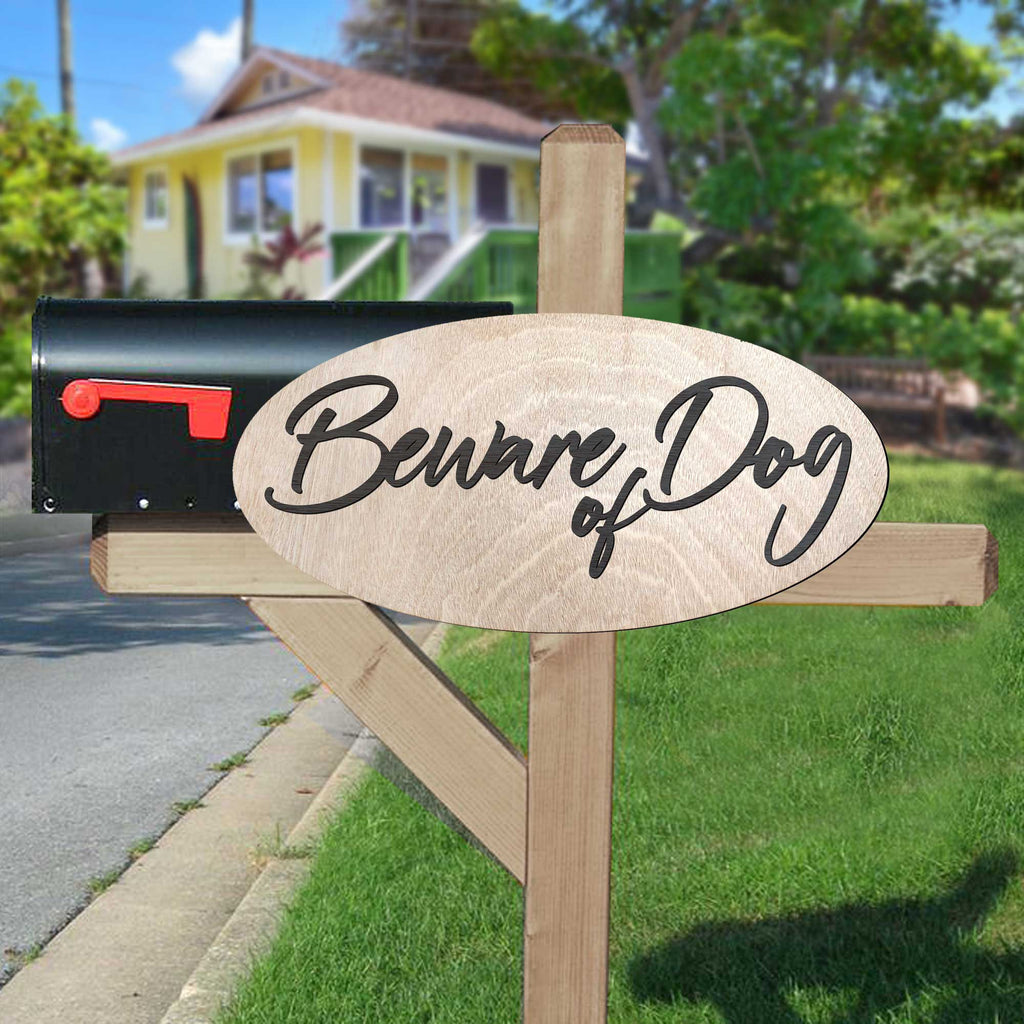 Beware of Dog, Sign, Birch wood, Dog Sign, Beware of Dog Plaque - 320311