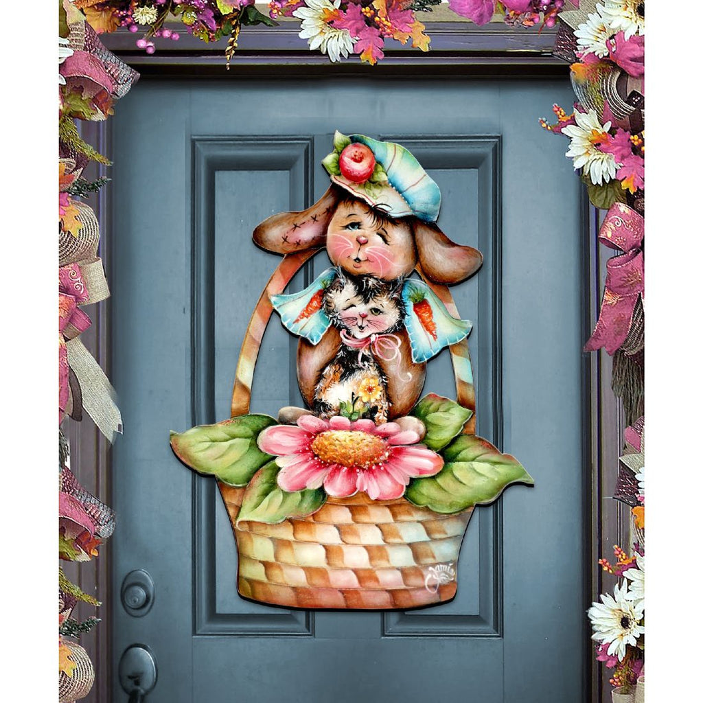Flower Basket Friends! Easter Door Decor by Jamie Mills-Price - Easter Spring Decor - 8457607H