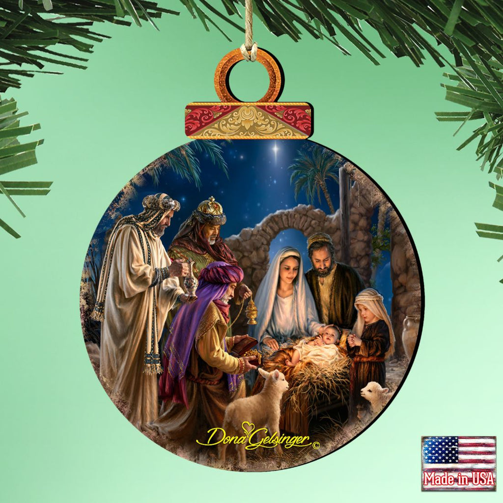 Miracle Nativity Wooden Ornaments by Gelsinger - Nativity Holiday Decor - 8021042-1201
