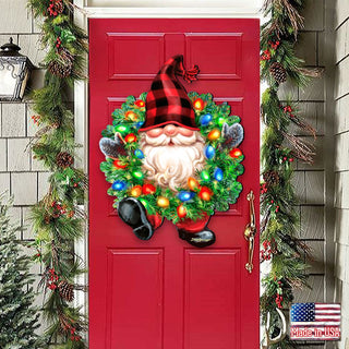 Christmas Gnome Holiday Door Wreath by D. Gelsinger - Christmas Decor - 8461053H-DG