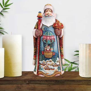 Balloon Ride Santa Hand-Painted WOODCARVED Masterpiece by G. DeBrekht - Christmas Decor - 241140