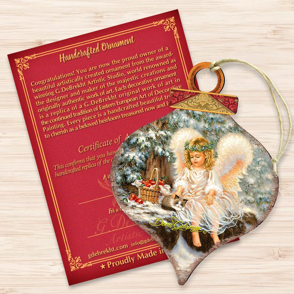 Angel Cardinal Wooden Ornaments - Tree Ornament by Gelsinger - Nativity Holiday Decor - 8031120-0718