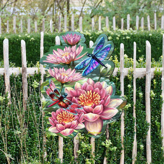 Dragonflies and Water Lilies Wildlife Wall Decor - D. Gelsinger - Wildlife Holiday Decor - 8461065H-DG