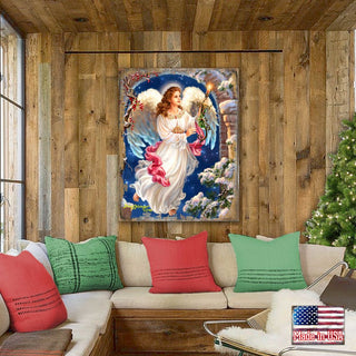 Angel in the Arch Wooden Wall Art by D. Gelsinger - Nativity Holiday Decor - 95664B-1322