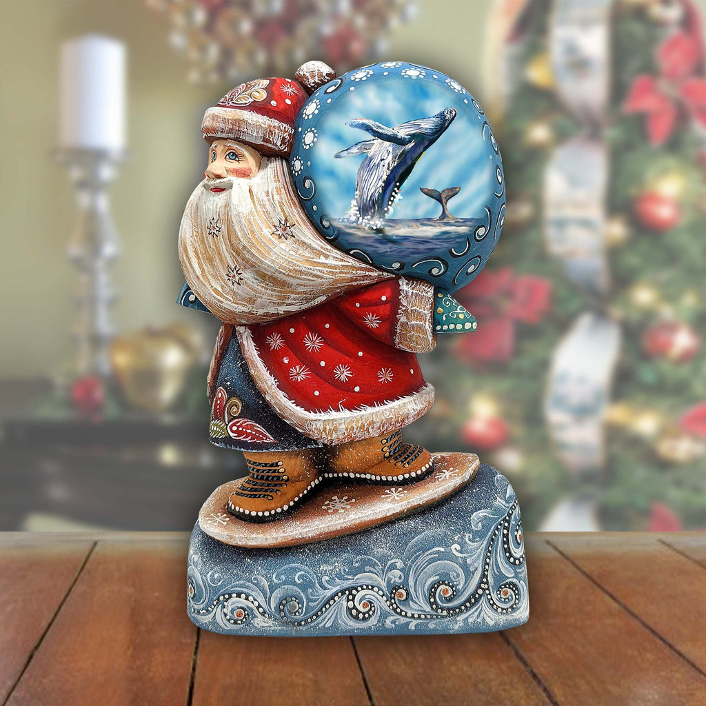 Whale Tale Sack Santa Hand-Painted WOODCARVED Masterpiece by G. DeBrekht - Christmas Decor - 8204018 *** PRE-ORDER - Handmade Just for You! ***