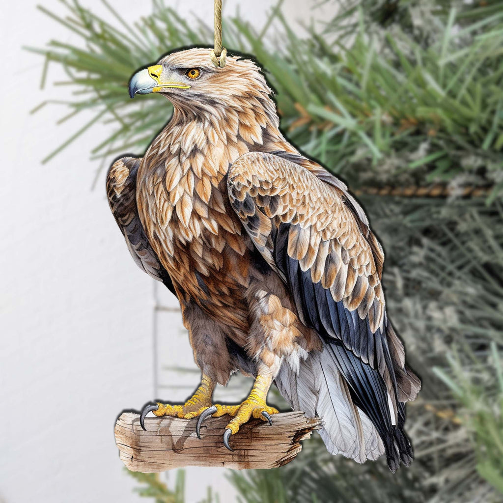 White-tailed Eagle Wooden Ornaments by G.Debrekht - Wildlife Holiday Decor - 8710101-1