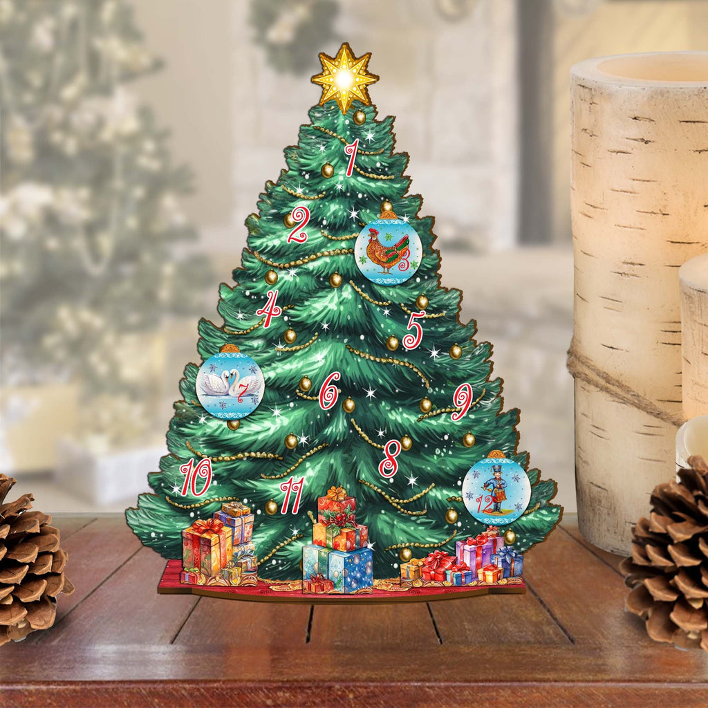 Twelve Days Christmas Tree Eco Wood Set by G.DeBrekht Christmas Decor - 8091502