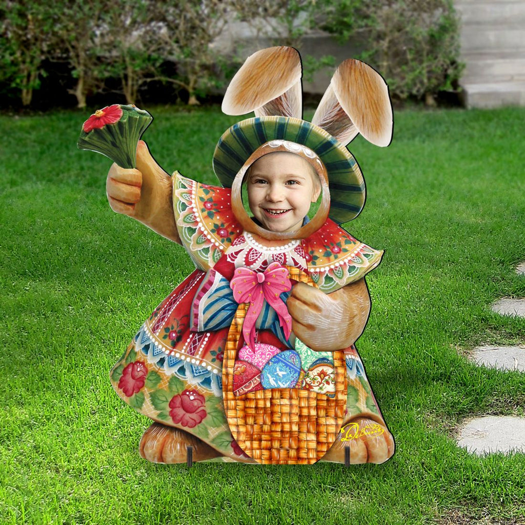 Mrs. Bunny Easter Face Easter Outdoor Scene by G. DeBrekht - Easter Spring Decor - 8154421-2F