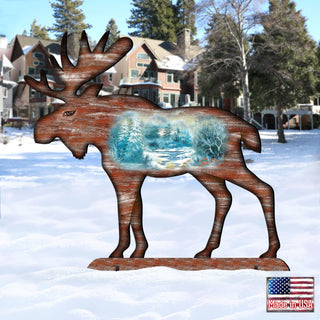 Woodsy Moose Wildlife Outdoor Decor by G. DeBrekht - Wildlife Holiday Decor - 8198222F