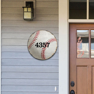 Baseball Wooden Custom House Number Sign - Love Family Kids Decor - Address Sign - MA989803