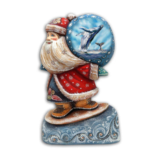 Whale Tale Sack Santa Hand-Painted WOODCARVED Masterpiece by G. DeBrekht - Christmas Decor - 8204018 *** PRE-ORDER - Handmade Just for You! ***