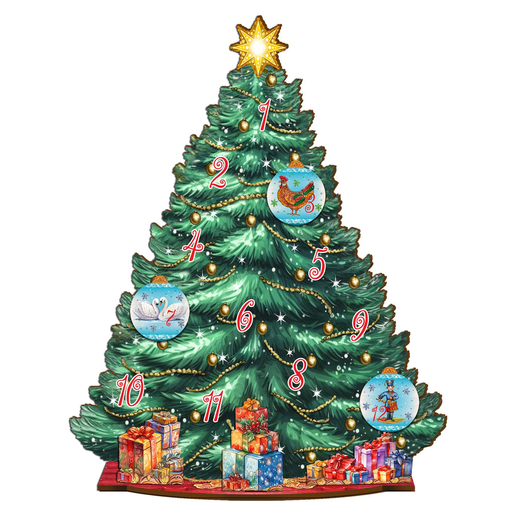 Twelve Days Christmas Tree Eco Wood Set by G.DeBrekht Christmas Decor - 8091502