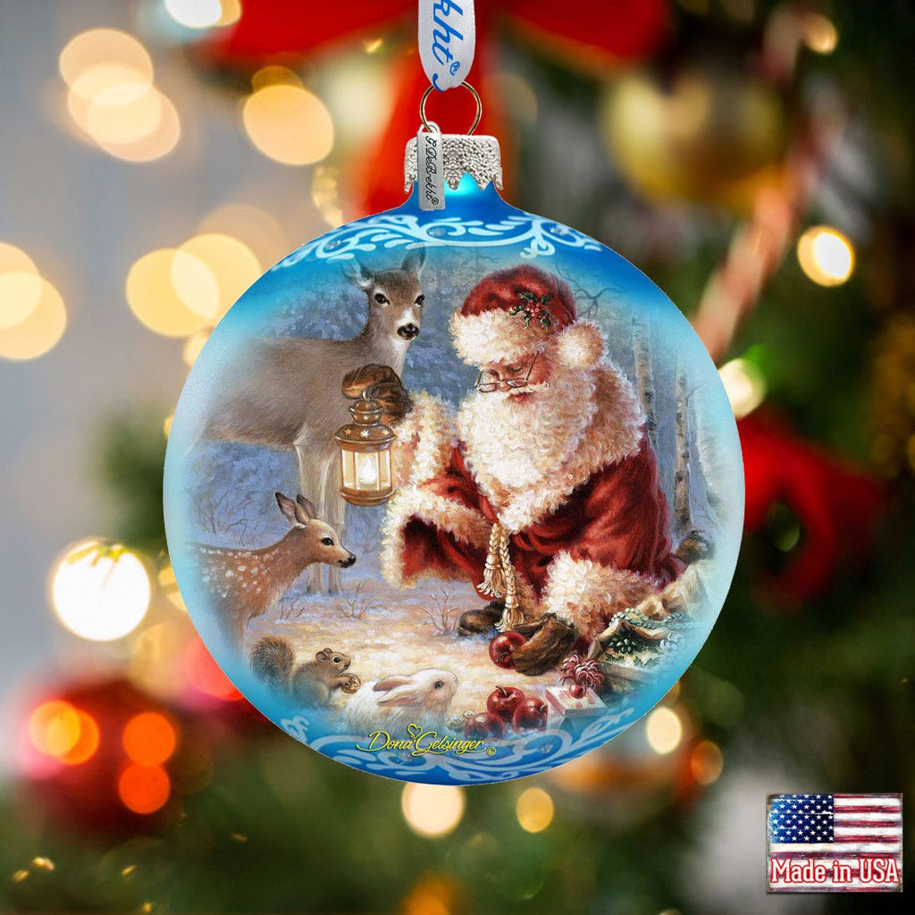 Abundance of Joy Glass Christmas Ornament by D Gelsinger - Santa and Snowman Decor - 71102-0104