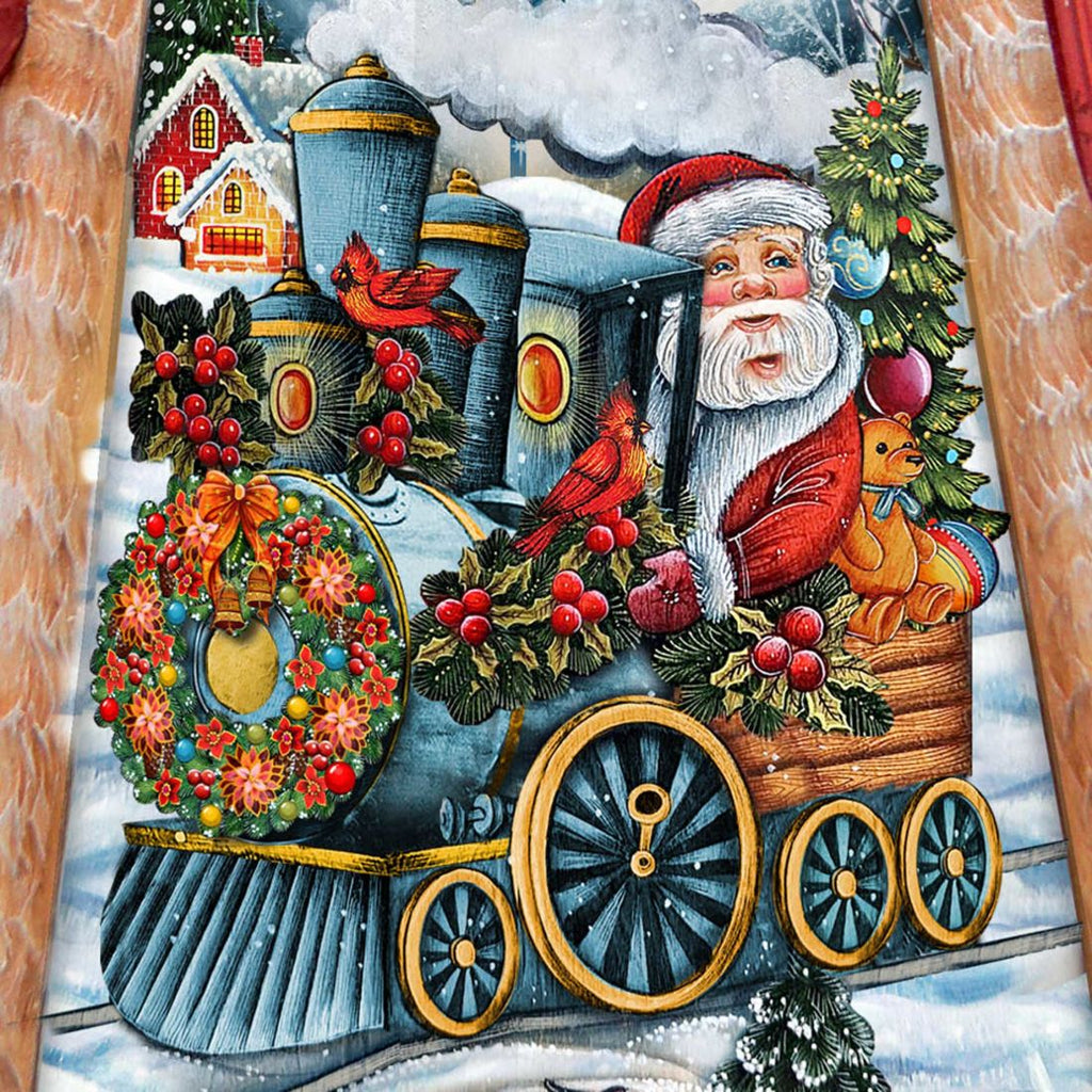 Santa Express Santa Hand-Painted WOODCARVED Masterpiece by G. DeBrekht - Christmas Decor - 2102310