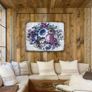 Floral Composition Rustic Wooden Wall Art by G. DeBrekht - Floral Ornamental Decor - 85101B