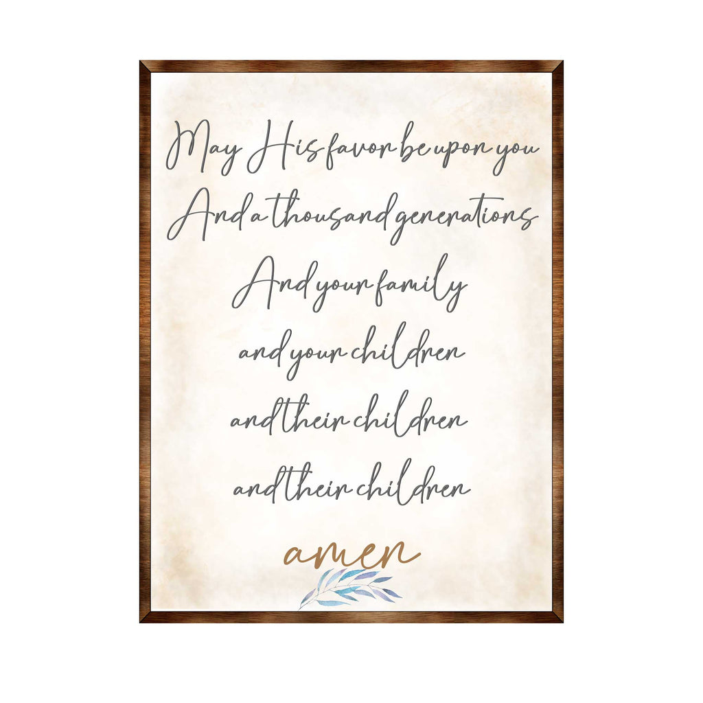 Blessing Quote Sign- May His Favor Be Upon You - Housewarming gift - Gift for newlyweds - Bible Verse scripts - Christian sign decor - Wedding gift - Blessing sign - Living room decor - 310353