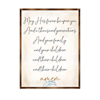 Blessing Quote Sign- May His Favor Be Upon You - Housewarming gift - Gift for newlyweds - Bible Verse scripts - Christian sign decor - Wedding gift - Blessing sign - Living room decor - 310353