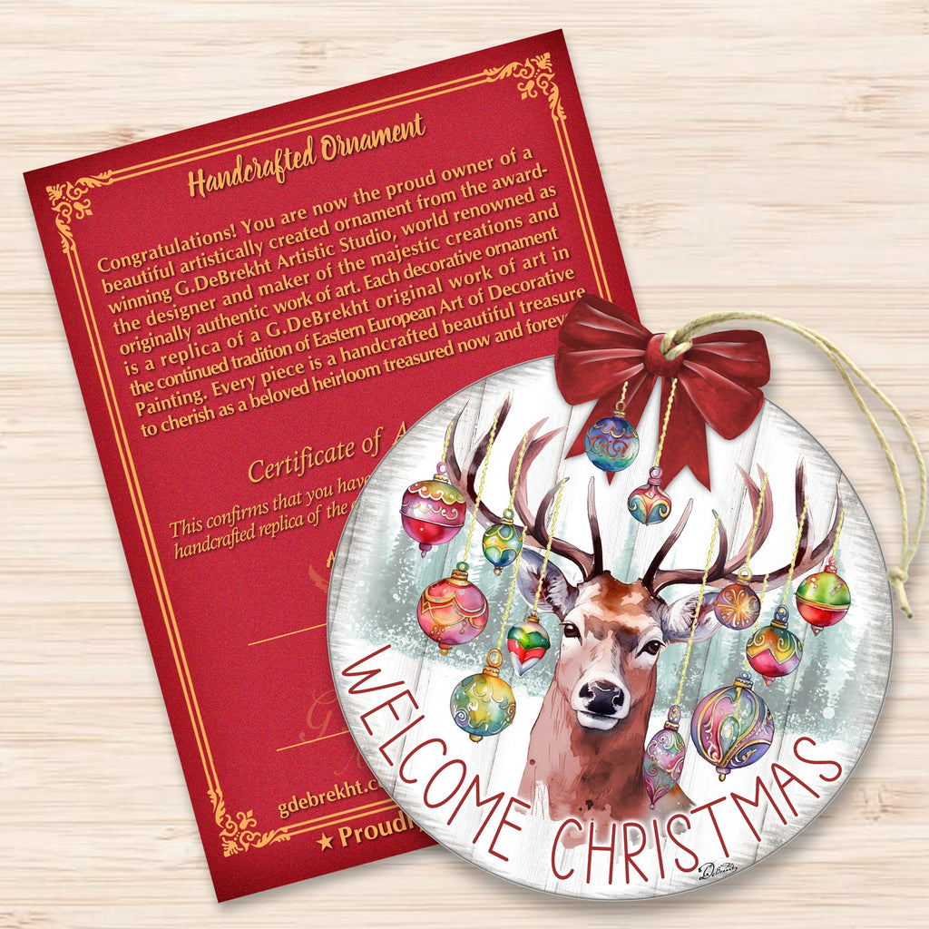 Welcome Christmas Wooden Ornaments by G. Debrekht Christmas Decor - 933118