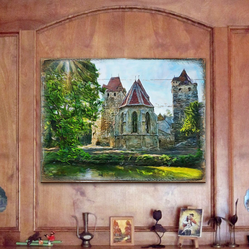 Aleeza Castle Art Wooden Wall Art by Nature Wonders - Nature Wildlife Decor - 95248B