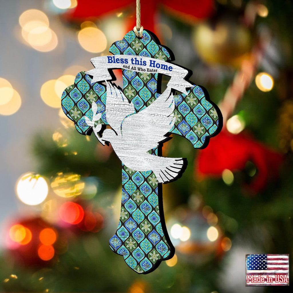 Blessings Cross Wooden Ornaments by G. DeBrekht - Nativity Holiday Decor - 8191163