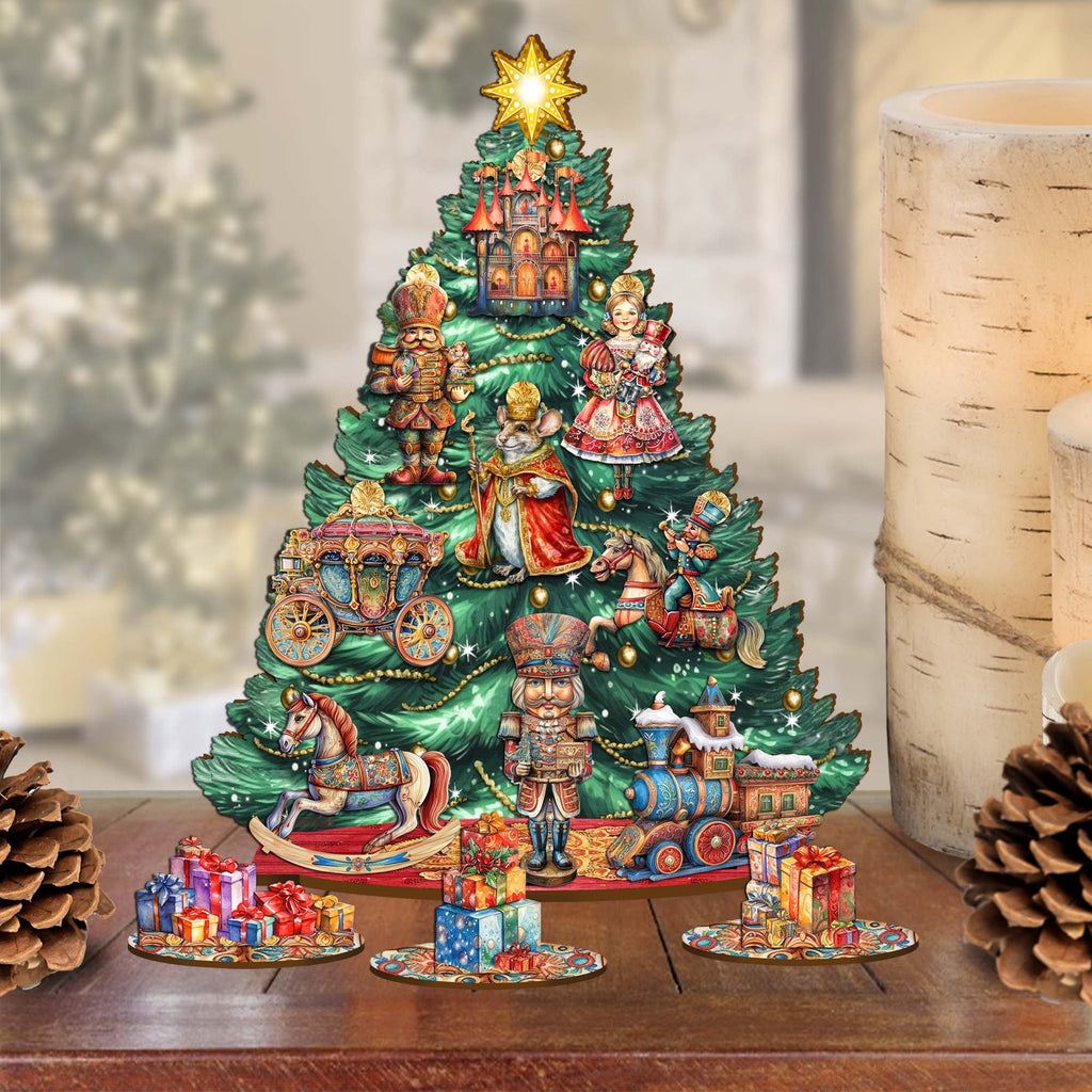 Nutcracker Christmas Tree Eco Wood Set by G.DeBrekht Christmas Decor - 8091501