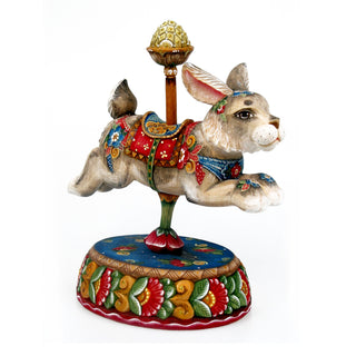 Musical Figurine - Carousel Bunny Handcrafted Christmas Figurine 8