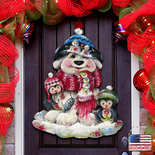 Christmas Dog Penguin Door Decor by Jamie Mills-Price - Pets Dog and Cats Decor - 8457503H