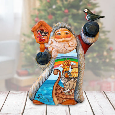 Tiny Tale Santa with Noah's Ark Christmas Figurine by G. DeBrekht - Christmas Santa Snowman Decor - 561621