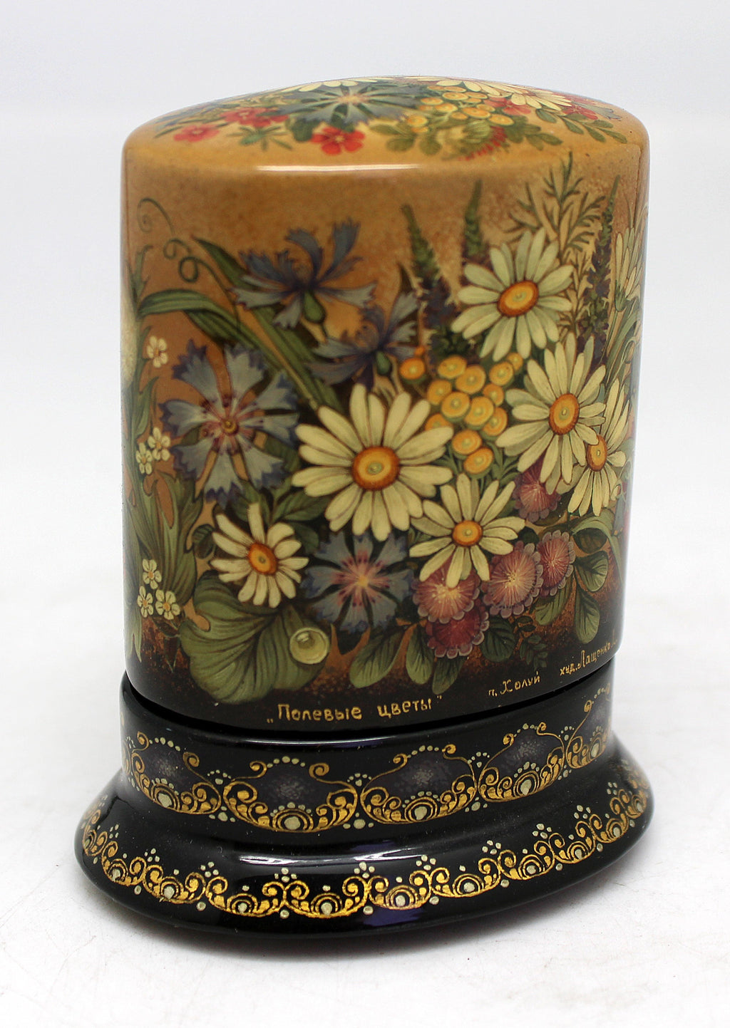 Handpainted One-of-a-Kind Papier Mache Lacquered Miniature Box 3 x 2 x 3.5