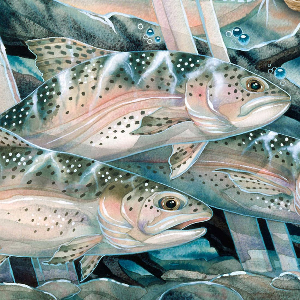 Catch the Rainbow Trout Wildlife Wall Art - J. Bergsma - Wildlife Holiday Decor - 8591674W-JB