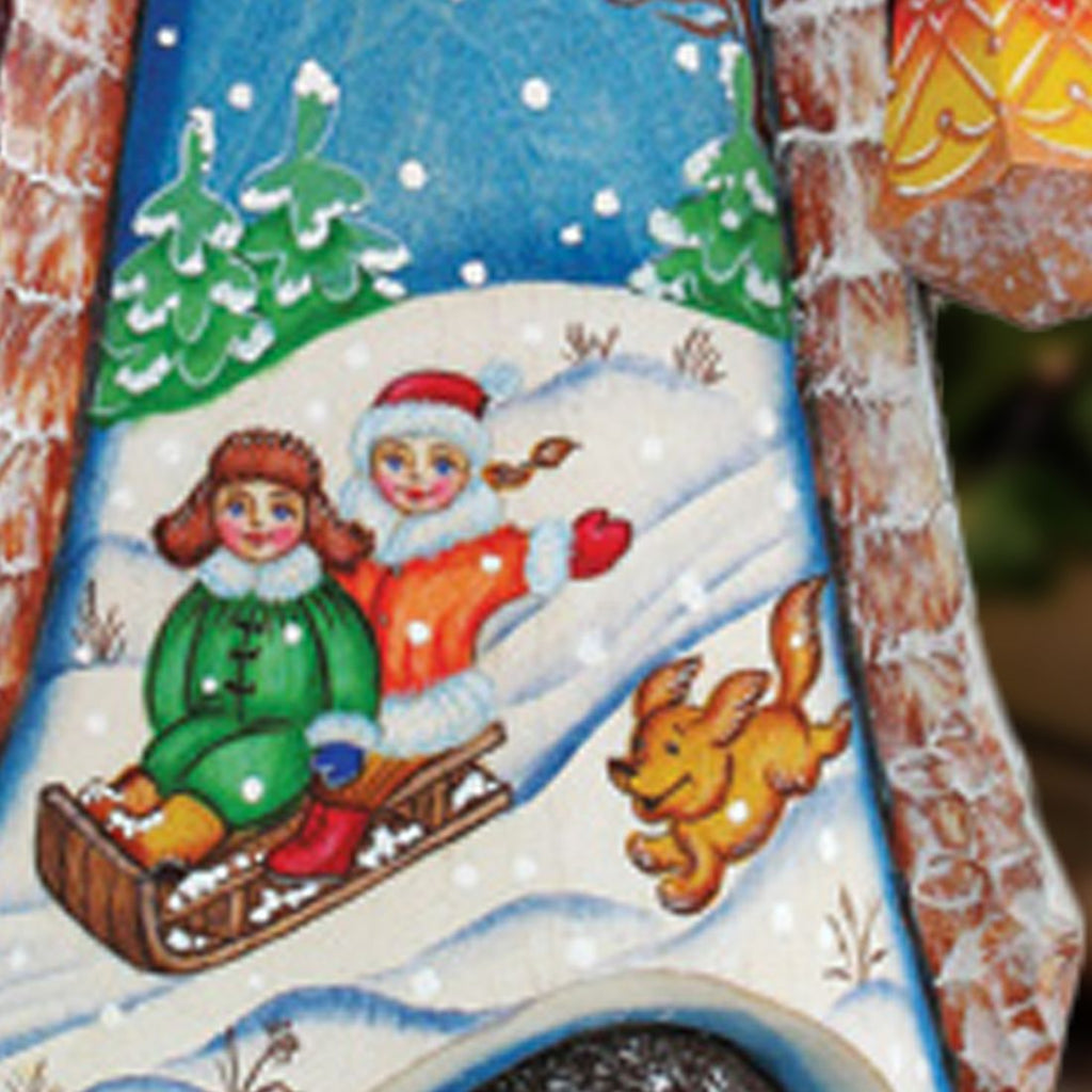 Downhill Race Santa Hand-Painted WOODCARVED Masterpiece by G. DeBrekht - Christmas Decor - 8214860 *** PRE-ORDER - Handmade Just for You! ***