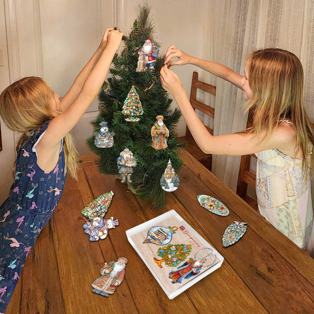 Santas Around the World - Polish Santa Ornaments - Handcrafted Eco Wood Christmas Ornaments Set of 3 by G. DeBrekht - 8091309-S3