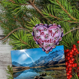 Hearts of Love Clip-On Eco Wood Decorative Ornaments Set of 6 - Family Love Decor - 8090128C-S6