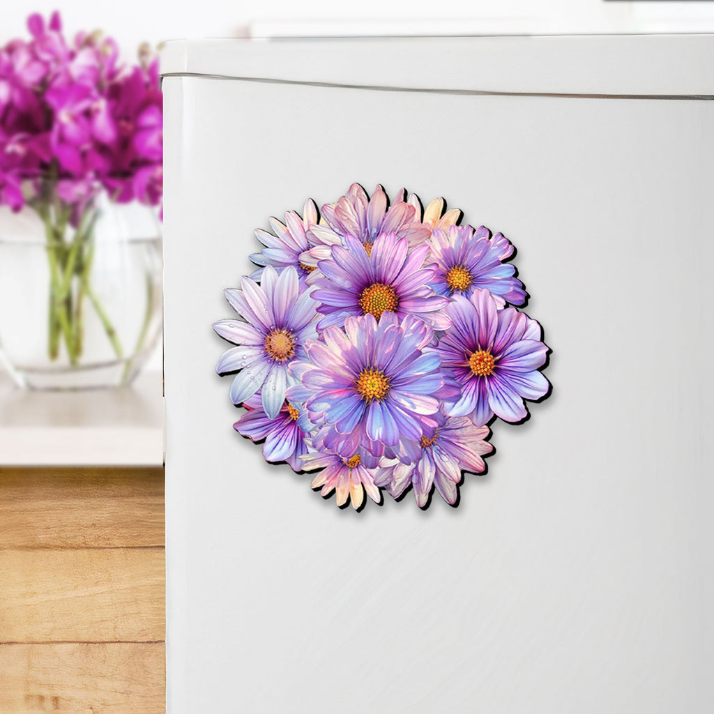 Bouquet of Flowers Decorative Eco Wood Magnets Set of 6 by G. Debrekht - Love Family Decor - 8090076G-S6